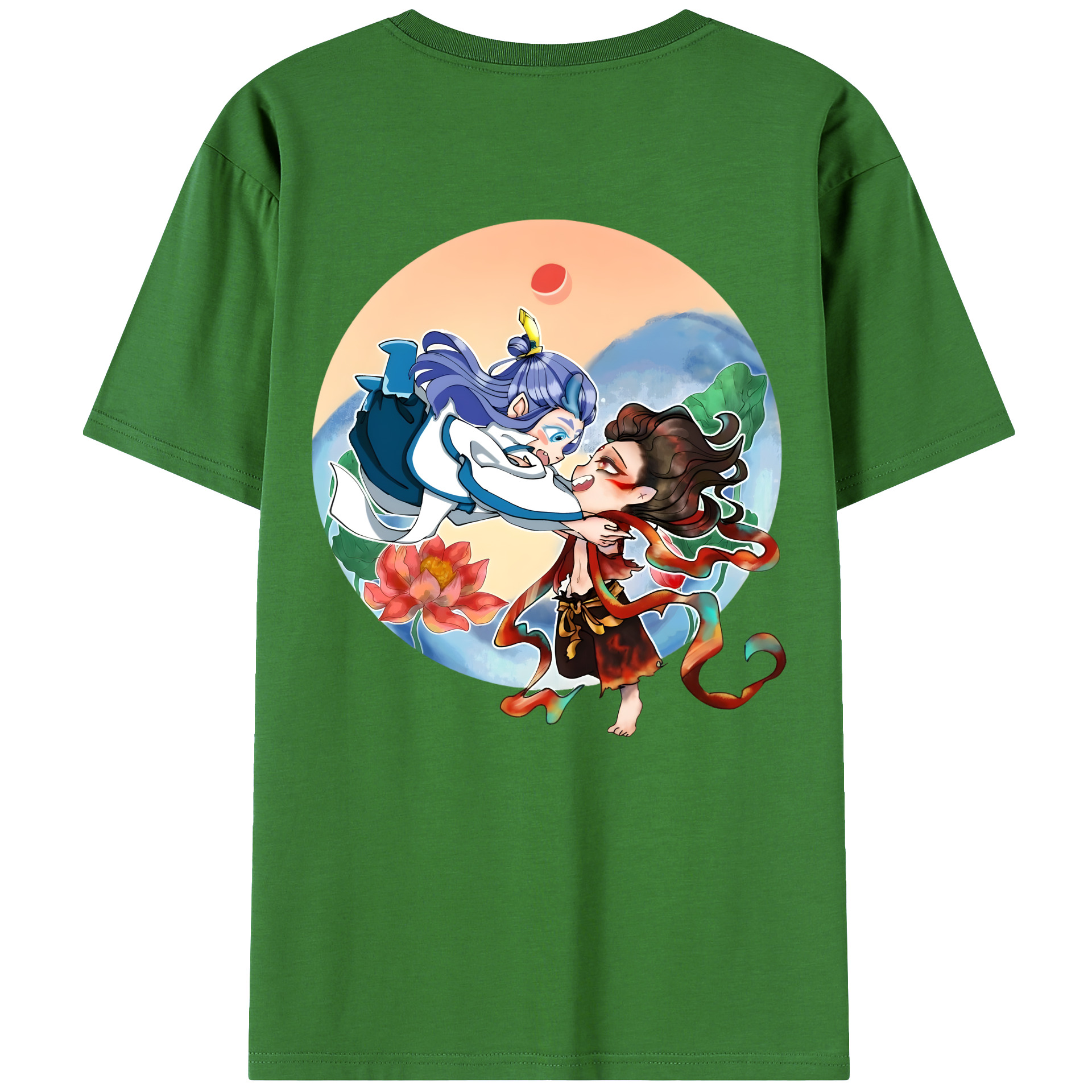 （画像用） Ne Zha 2 ナタ 魔童の大暴れ レディース半袖Tシャツ(バックプリント)
